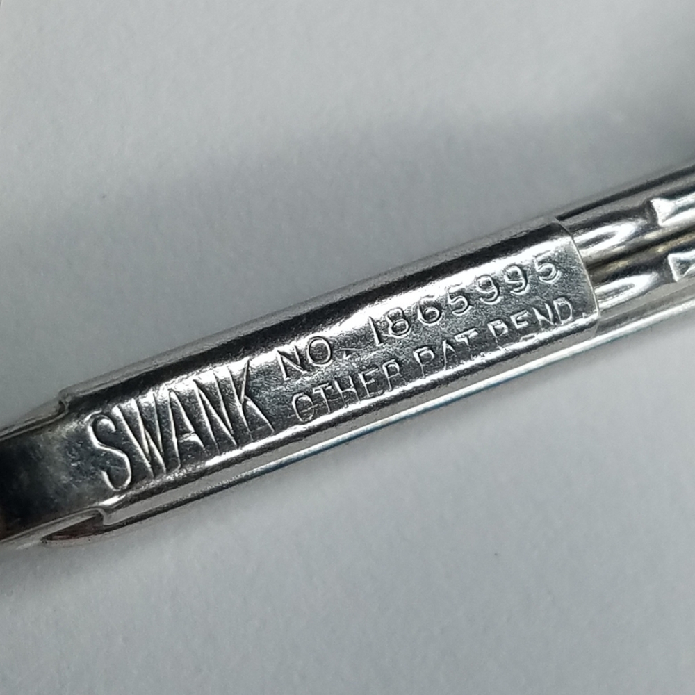 Vintage Emc Tie Clip Silver Tone Swank View 3